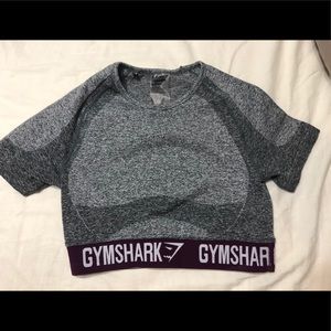 Gray Gymshark Short Sleeve Crop Top Size Medium
